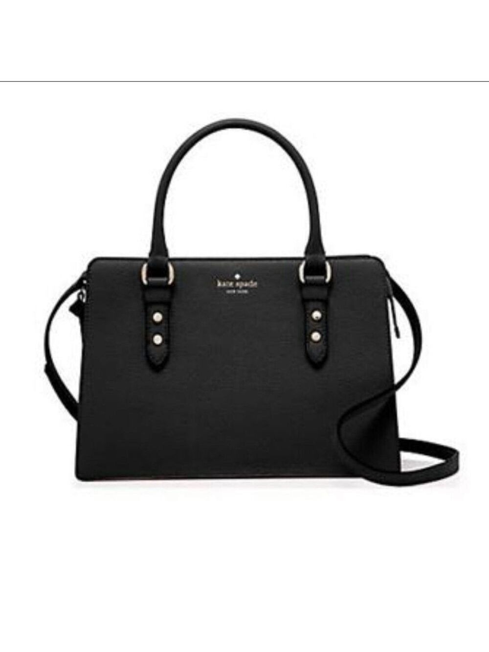 Kate Spade New York Mulberry Street Lise Black Pebbled Leather Satchel Crossbody